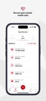 Record golf-related health data