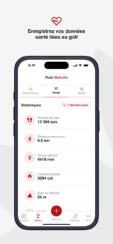 Enregistrez vos données santé liées au golf