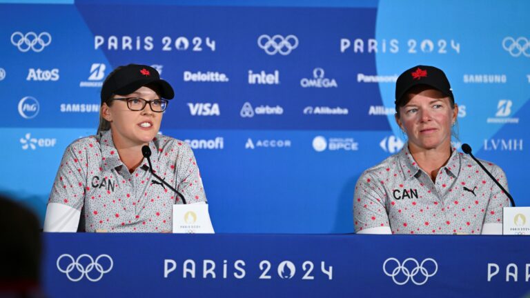 Brooke Henderson and Alena Sharp