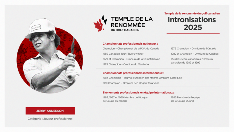 Jerry Anderson ou le parcours du cadet globetrotter de Whitlock vers le Panthéon de Golf Canada Jerry Anderson, CGHOF Class of 2025