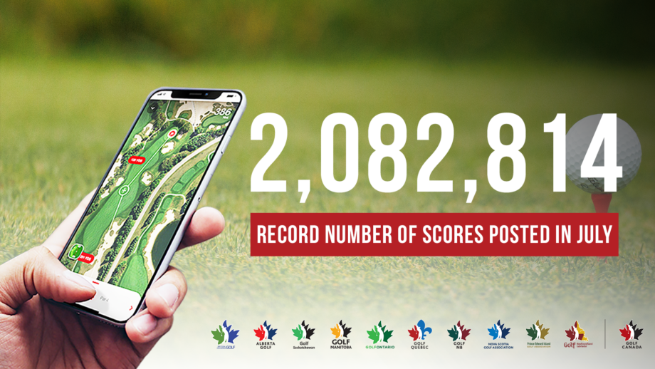 A record number of scores were posted to the Golf Canada app in July across Canada.