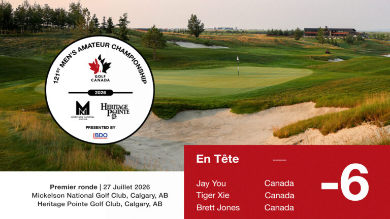 Trois joueurs se partagent la tête après la première ronde du 121e Championnat canadien amateur masculin CDN Men's Am French