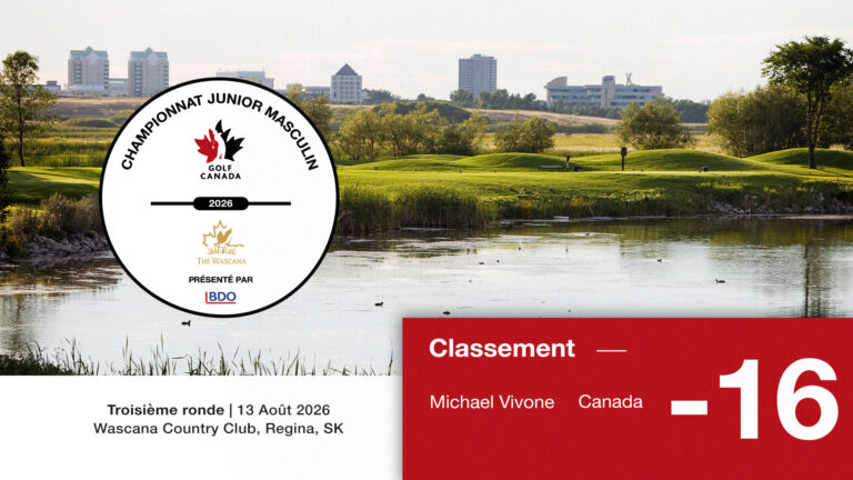 Vivone égale le record du parcours et conserve seul la tête pour amorcer la ronde finale du Championnat canadien junior masculin 2026 CDN Jr Boys Fr