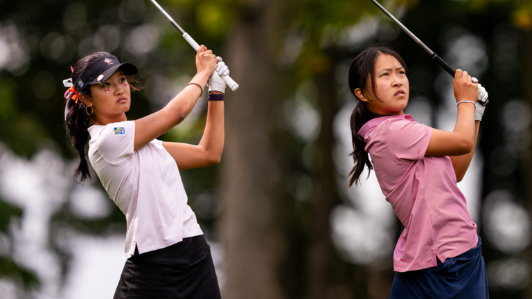 Team Canada I and the United States tied for the lead at the 2026 World Junior Girls Golf Championship Clairey Lin and Anna Fang