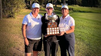 Team Ontario - Inter-Provincial Team champions - 2026 Canadian Women's Senior Championship (L to R: Mary Ann Hayward - Terrill Samuel - Judith Kyrinis)